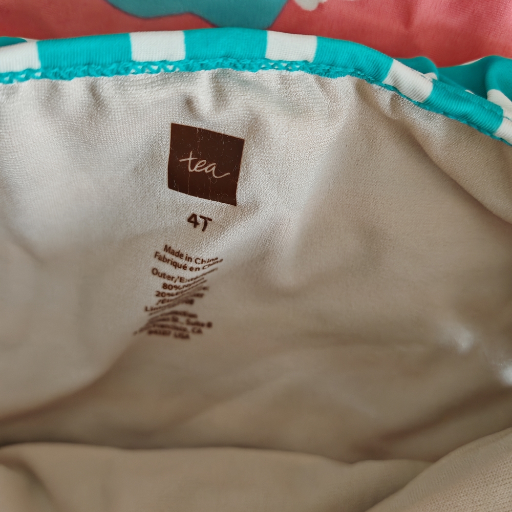 3/25 Tea Collection Rash Guard Swim Suit Size 4 - Picture 4 of 7